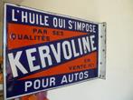 EMAILLE RECLAMEBORD"KERVOLINE HUILE"UIT JAREN 30, Verzamelen, Ophalen of Verzenden, Gebruikt, Reclamebord