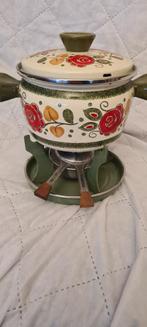 vintage fonduepot, fonduepot, fondueset  jaren 70, Ophalen of Verzenden, Zo goed als nieuw