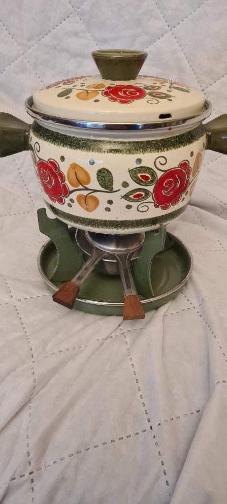vintage fonduepot, fonduepot, fondueset  jaren 70, Huis en Inrichting, Keuken | Keukenbenodigdheden, Zo goed als nieuw, Ophalen of Verzenden