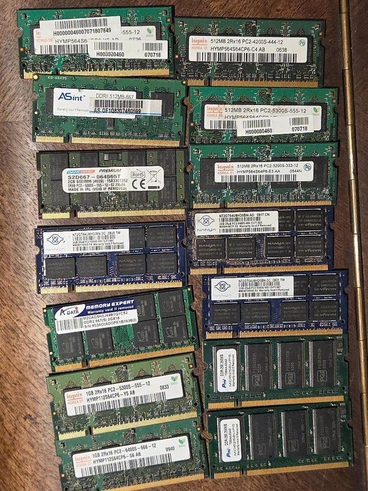 SO-DIMM bundle DDR2, DDR laptop desktop, Computers en Software, RAM geheugen, Gebruikt, Laptop, 8 GB, DDR2, Ophalen