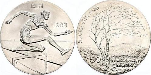 Finland, 50 Markkaa 1983,silver UNC, Timbres & Monnaies, Monnaies | Europe | Monnaies non-euro, Série, Autres pays, Argent, Enlèvement ou Envoi