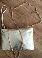 Avondtasje, (clutch) goudkleurig in leder, Ophalen, Nieuw, Overige kleuren, Avondtasje
