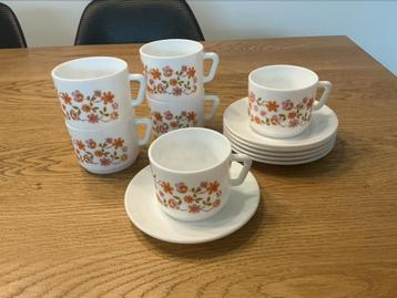 Arcopal Scania 6 tasses avec soucoupes, Enlèvement ou Envoi
