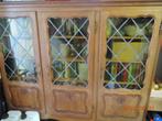 Eiken ( boeken) vitrine  kast met loodglas, 150 à 200 cm, Chêne, 25 à 50 cm, 150 à 200 cm
