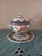 Soepterinne met schaal en lepel getekend, Antiquités & Art, Enlèvement