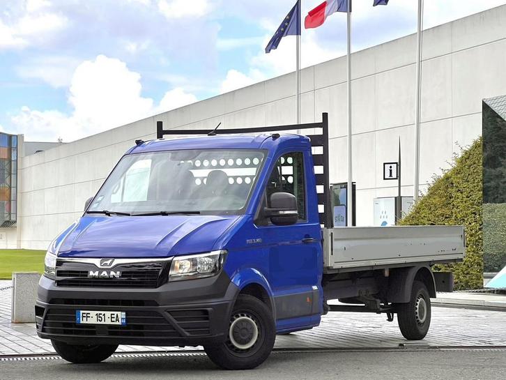 Man tge 2.0 140 plateau fix, Auto's, Bestelwagens en Lichte vracht, Particulier, Bluetooth, MAN, Diesel, Handgeschakeld, Blauw