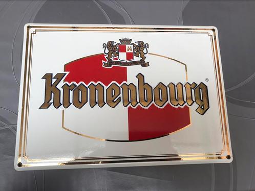 Kronenbourg bier reclamebord emaille, Verzamelen, Merken en Reclamevoorwerpen, Gebruikt, Reclamebord, Ophalen of Verzenden