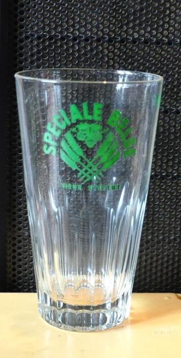 verre a biere special belge vieux systeme ecusson vert, Enlèvement ou Envoi, Utilisé, Verre ou Verres, Autres marques