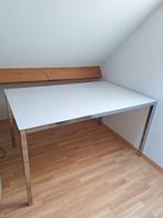 Moderne eettafel met glazen blad 135x85cm, Ophalen, Gebruikt, Rechthoekig, Glas