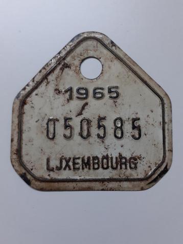 Fietsplaat  Luxembourg 1965 misdruk LJXEMBOURG beschikbaar voor biedingen