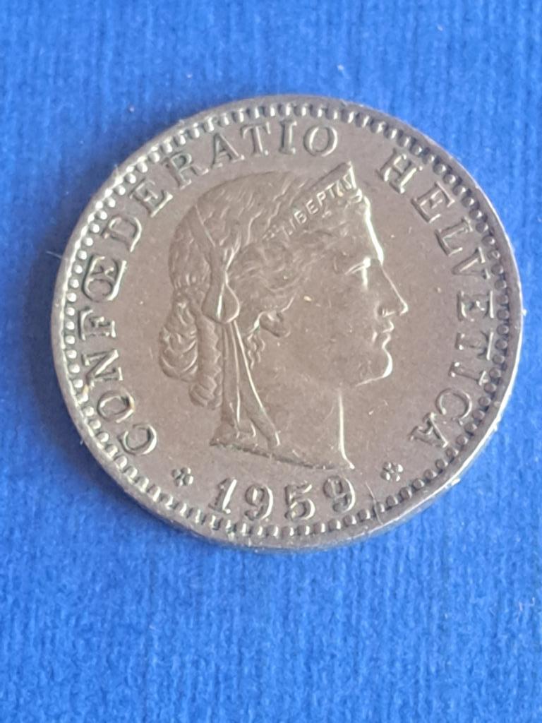 1959 Suisse 20 centimes, Envoi, Autres pays, Monnaie en vrac