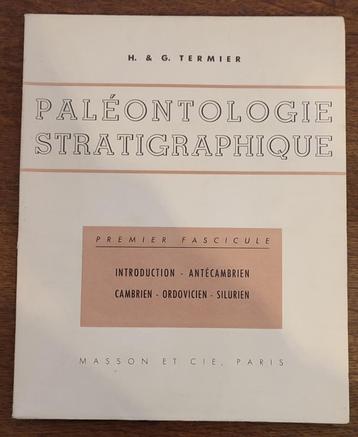 Livres de paleontologie stratigraphique - H&G Termier