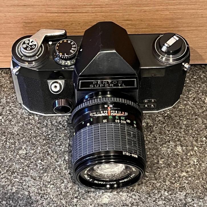 Pentor Super TL + Sigma Mini-Tele lens f3.5/135mm, Audio, Tv en Foto, Fotocamera's Analoog, Gebruikt, Spiegelreflex, Overige Merken