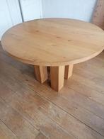 Moderne ronde eiken eettafel, Huis en Inrichting, Tafels | Eettafels, Ophalen, Zo goed als nieuw