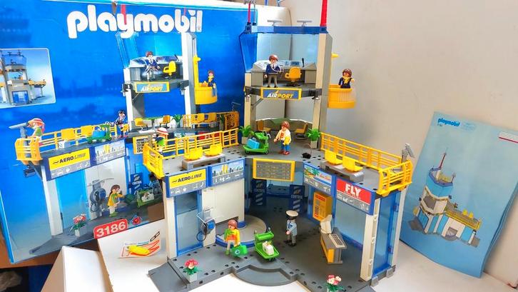 Playmobil 3186 Airport versie 1 compleet met doos, Kinderen en Baby's, Speelgoed | Playmobil, Zo goed als nieuw, Ophalen of Verzenden