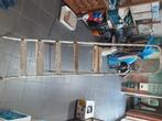 Trapladder in metaal met 5 houten treden, Ophalen
