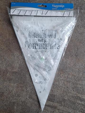 Witte vlaggenlijn 'Gefeliciteerd met je communie', Ophalen of Verzenden, Gebruikt, Versiering