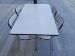 retro keukentafel + 4 stoelen, 100 à 150 cm, Enlèvement, Utilisé, Autres couleurs