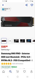 Samsung 990 Pro met Heatsink SSD 1TB, Computers en Software, Ophalen of Verzenden, Zo goed als nieuw, SSD