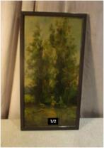 Mooi Oud Geschilderd Werk 'Bomen en Moeras' - Jos Mennen, Antiek en Kunst, Kunst | Schilderijen | Klassiek, Ophalen of Verzenden