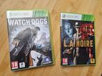 L.A. NOIRE + Watch Dogs XBOX 360, Games en Spelcomputers, Avontuur en Actie, 1 speler, Zo goed als nieuw, Vanaf 18 jaar