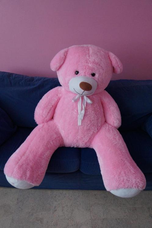 Roze knuffelbeer XXL 160 cm I love you, Enfants & Bébés, Jouets | Peluches, Comme neuf, Ours, Enlèvement