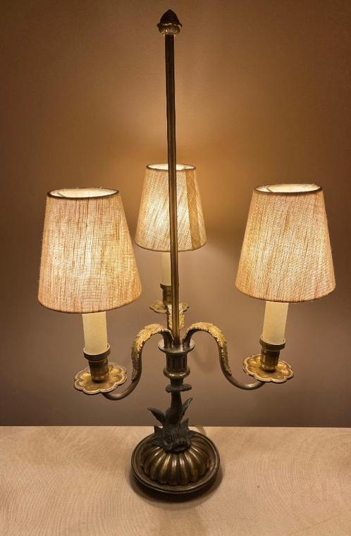 Splendide  lampadaire  ancien de table à 3 branches, Antiquités & Art, Curiosités & Brocante, Enlèvement