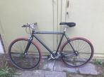 fixie fiets met remmen, metallique grijs., Fietsen en Brommers, Overige merken, Gebruikt, 28 inch, Ophalen