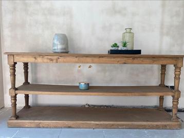 Side table 195 cm, massief eik, Enlèvement, Comme neuf