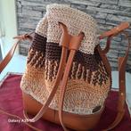 Handtas met heel sterke polyester koord, goud ecru, bruin, Ophalen of Verzenden, Nieuw, Bruin, Schoudertasje