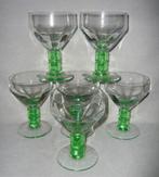 VERRERIE DE DOYEN SET VAN 6 WIJNGLAZEN URANIUM GLAS, Antiek en Kunst, Ophalen of Verzenden