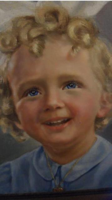 vintage portret schilderij meisje 50er jaren beschikbaar voor biedingen