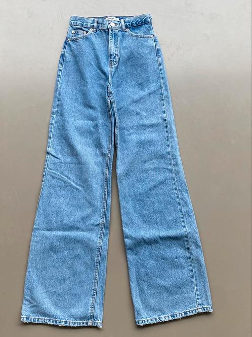 Broek jeans blauw wide leg Pull&Bear 164 (32), Kinderen en Baby's, Kinderkleding | Maat 164, Zo goed als nieuw, Meisje, Broek