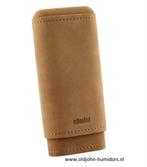 ADORINI SIGARENKOKER SUEDE LICHTBRUIN 2-3 SIGAREN KOKER sk03, Verzenden, Nieuw, Tabaksdoos of Verpakking