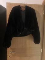 Manteau noir hiver réversible fourrure ou effet lisse, Zwart