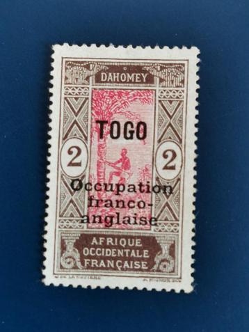 Togo 1916 - Timbre Dahomey surchargé "Togo", Enlèvement ou Envoi