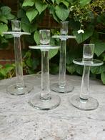 4 Duitse mond geblazen glazen kandelaars Leonardo, Antiek en Kunst, Antiek | Glaswerk en Kristal, Ophalen of Verzenden