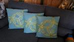 coussins (lot de 3 pc), Enlèvement, Comme neuf, Bleu, Carré