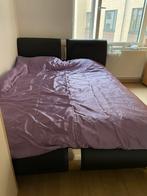 Lit ou Cadre de Lit dedign simili cuir brun chocolat 160x200, Ophalen of Verzenden, Bruin
