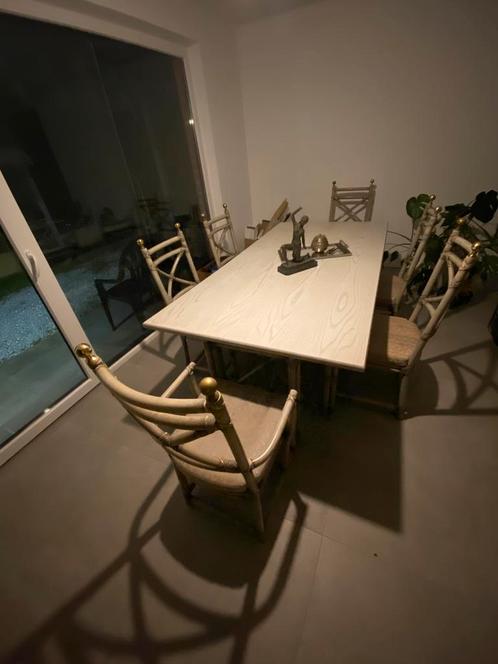 Gasparucci Italo - table + 6 chaises, Huis en Inrichting, Tafels | Eettafels, Gebruikt, 50 tot 100 cm, 150 tot 200 cm, Vijf personen of meer