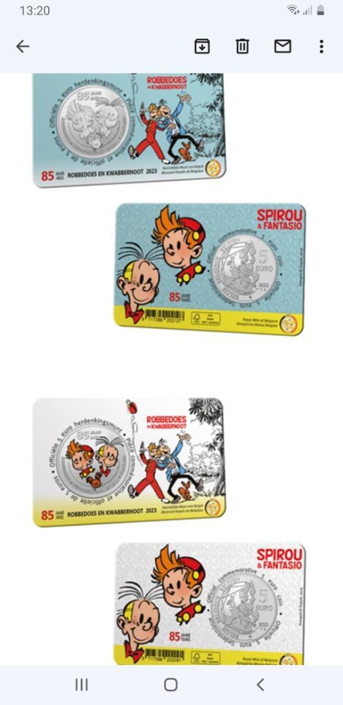 5€ commémorative Belgique 2023 " Spirou et fantasio ", Timbres & Monnaies, Monnaies | Belgique, Monnaie en vrac, Enlèvement ou Envoi