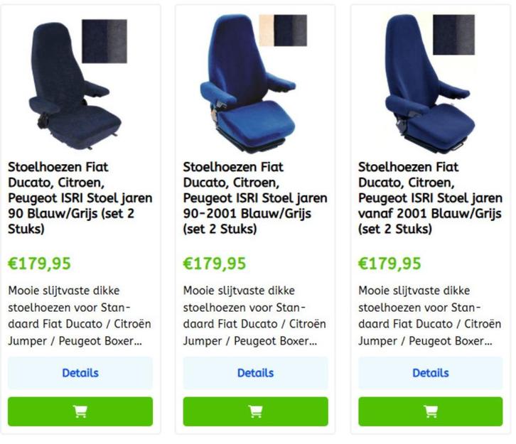 Stoelhoezen Fiat Ducato veel modellen leverbaar! Zie website, Caravans en Kamperen, Mobilhome-accessoires, Nieuw, Ophalen of Verzenden