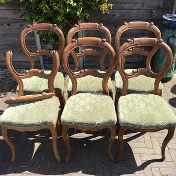 5+1 antieke biedemeier stoelen, Antiek en Kunst, Antiek | Meubels | Stoelen en Sofa's, Ophalen