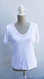 Jolie blouse blanche perlées T40, Comme neuf, Miss Papillon, Taille 38/40 (M), Enlèvement ou Envoi