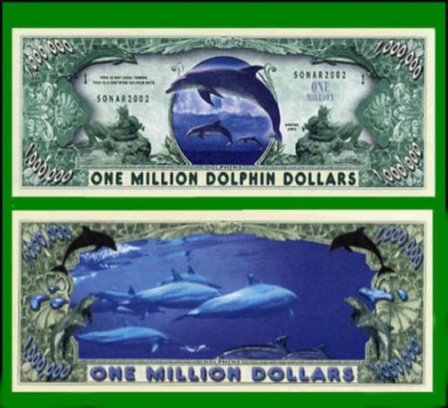 USA 1 Million Dollar Bankbiljet 'Dolfijnen' Endangered - UNC, Timbres & Monnaies, Billets de banque | Amérique, Billets en vrac