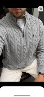 Ralph lauren  heren cable trui, Verzenden, Zo goed als nieuw, Maat 52/54 (L), Grijs