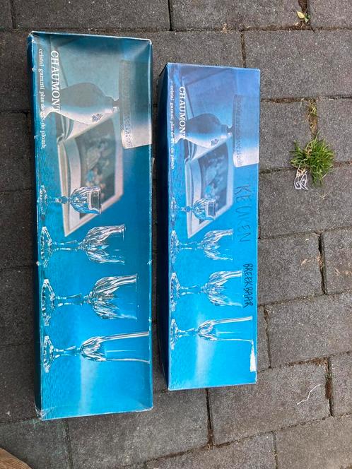 Geslepen kristallen wijnglazenset, Antiek en Kunst, Antiek | Glaswerk en Kristal, Ophalen