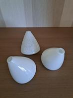 3 vaasjes wit - glas, Huis en Inrichting, Woonaccessoires | Vazen, Ophalen of Verzenden, Zo goed als nieuw, Wit, Glas