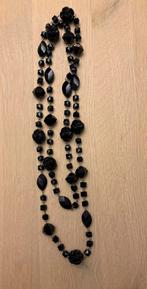 Zwarte lange parel, Handtassen en Accessoires, Kettingen, Ophalen of Verzenden, Zo goed als nieuw, Zwart, Overige materialen