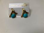 Nieuwe oorbellen goudkleurig en blauw, Overige materialen, Blauw, Nieuw, Ophalen of Verzenden